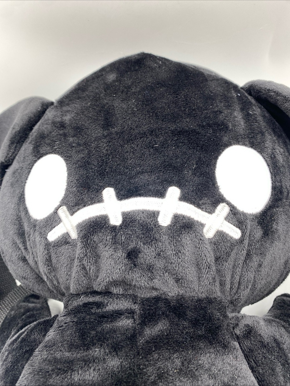 SOLD Bunny Stuffed Backpack Black White Glow in the Dark Kawaii Skull 20” - Picture 3 of 6